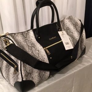 Black Leather Weekender DUFFEL